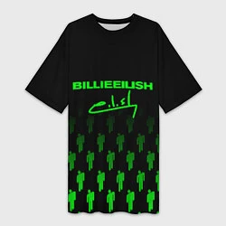 Женская длинная футболка Billie Eilish: Green & Black Autograph