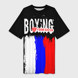 Футболка женская длинная Boxing from Russia, цвет: 3D-принт
