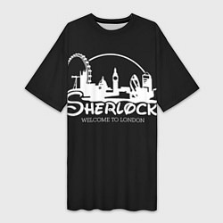 Футболка женская длинная Sherlock, цвет: 3D-принт