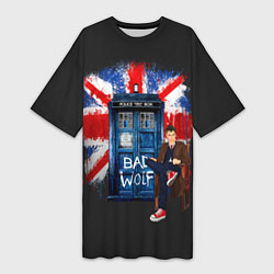 Футболка женская длинная Doctor Who: Bad Wolf, цвет: 3D-принт