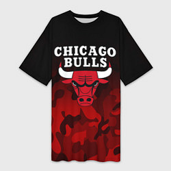 Футболка женская длинная CHICAGO BULLS, цвет: 3D-принт