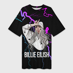 Футболка женская длинная BILLIE EILISH, цвет: 3D-принт