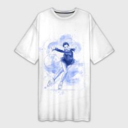 Футболка женская длинная Фигурное катание, цвет: 3D-принт