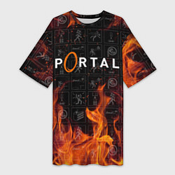 Футболка женская длинная PORTAL, цвет: 3D-принт