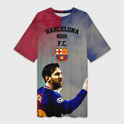 Футболка женская длинная Messi, цвет: 3D-принт
