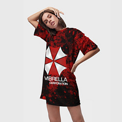 Футболка женская длинная UMBRELLA CORP, цвет: 3D-принт — фото 2