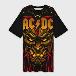 Футболка женская длинная ACDC, цвет: 3D-принт