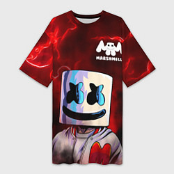 Футболка женская длинная MARSHMELLO, цвет: 3D-принт