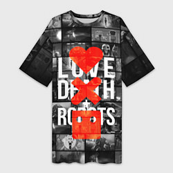 Футболка женская длинная LOVE DEATH ROBOTS LDR, цвет: 3D-принт