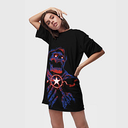 Футболка женская длинная Skull Sum41, цвет: 3D-принт — фото 2
