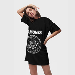 Футболка женская длинная RAMONES, цвет: 3D-принт — фото 2