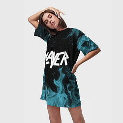 Футболка женская длинная Slayer, цвет: 3D-принт — фото 2