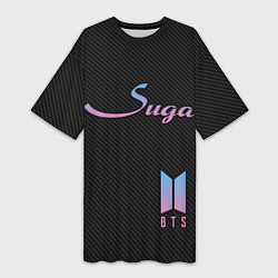 Футболка женская длинная BTS Suga, цвет: 3D-принт