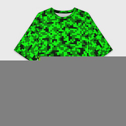 Футболка женская длинная КАМУФЛЯЖ GREEN, цвет: 3D-принт