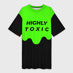 Футболка женская длинная HIGHLY toxic 0 2, цвет: 3D-принт