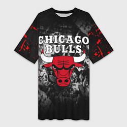 Футболка женская длинная CHICAGO BULLS, цвет: 3D-принт