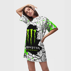 Футболка женская длинная MONSTER ENERGY Z, цвет: 3D-принт — фото 2