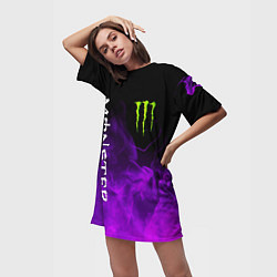 Футболка женская длинная MONSTER ENERGY, цвет: 3D-принт — фото 2