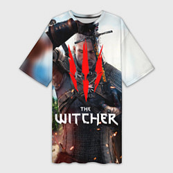 Футболка женская длинная The Witcher, цвет: 3D-принт