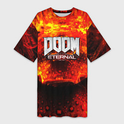Футболка женская длинная Doom Eternal, цвет: 3D-принт