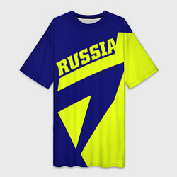 Футболка женская длинная Russia, цвет: 3D-принт