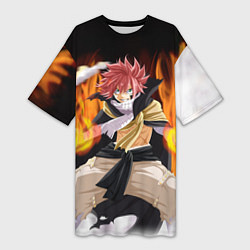 Футболка женская длинная FAIRY TAIL ХВОСТ ФЕИ, цвет: 3D-принт