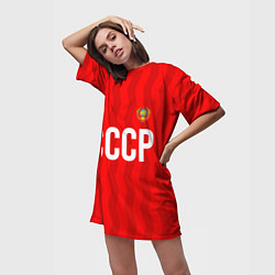 Футболка женская длинная Форма сборной СССР, цвет: 3D-принт — фото 2