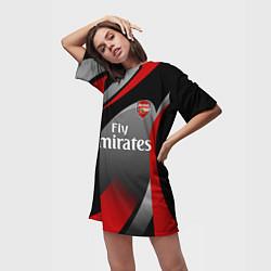 Футболка женская длинная ARSENAL UNIFORM, цвет: 3D-принт — фото 2