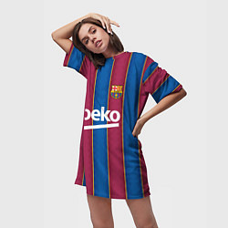 Футболка женская длинная FC Barcelona 2021, цвет: 3D-принт — фото 2