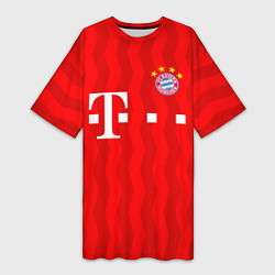 Футболка женская длинная FC Bayern Munchen, цвет: 3D-принт