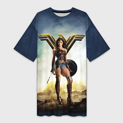 Футболка женская длинная Wonder Woman, цвет: 3D-принт