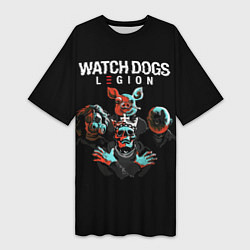 Футболка женская длинная Watch Dogs Legion, цвет: 3D-принт