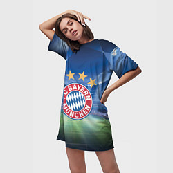 Футболка женская длинная Бавария Мюнхен, цвет: 3D-принт — фото 2