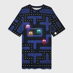 Женская длинная футболка Pacman