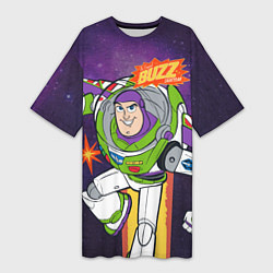 Футболка женская длинная Buzz Lightyear, цвет: 3D-принт