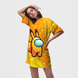 Футболка женская длинная AMONG US - Pikachu, цвет: 3D-принт — фото 2