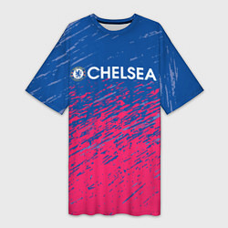 Футболка женская длинная Chelsea Челси, цвет: 3D-принт