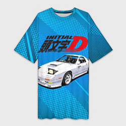 Футболка женская длинная INITIAL D, цвет: 3D-принт