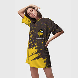 Футболка женская длинная AMONG US АМОНГ АС, цвет: 3D-принт — фото 2