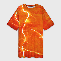 Футболка женская длинная Молния, цвет: 3D-принт
