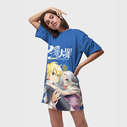 Футболка женская длинная 7 смертных грехов, цвет: 3D-принт — фото 2