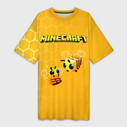 Футболка женская длинная Minecraft, цвет: 3D-принт