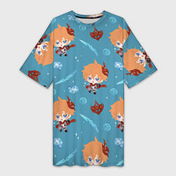 Футболка женская длинная Чиби Чайльд, цвет: 3D-принт