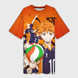 Женская длинная футболка ВОЛЕЙБОЛ!! HAIKYUU!!