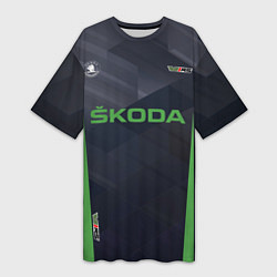 Футболка женская длинная Skoda VRS Z, цвет: 3D-принт