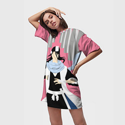 Футболка женская длинная Bleach Блич, цвет: 3D-принт — фото 2