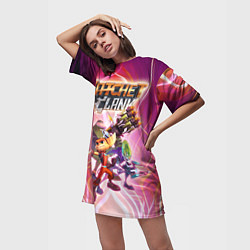Футболка женская длинная Рэтчет и Кланr, цвет: 3D-принт — фото 2