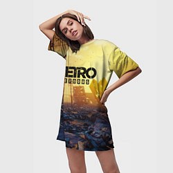 Футболка женская длинная Metro Exodus, цвет: 3D-принт — фото 2