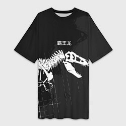 Футболка женская длинная T-rex, цвет: 3D-принт