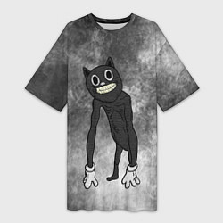 Женская длинная футболка Cartoon cat
